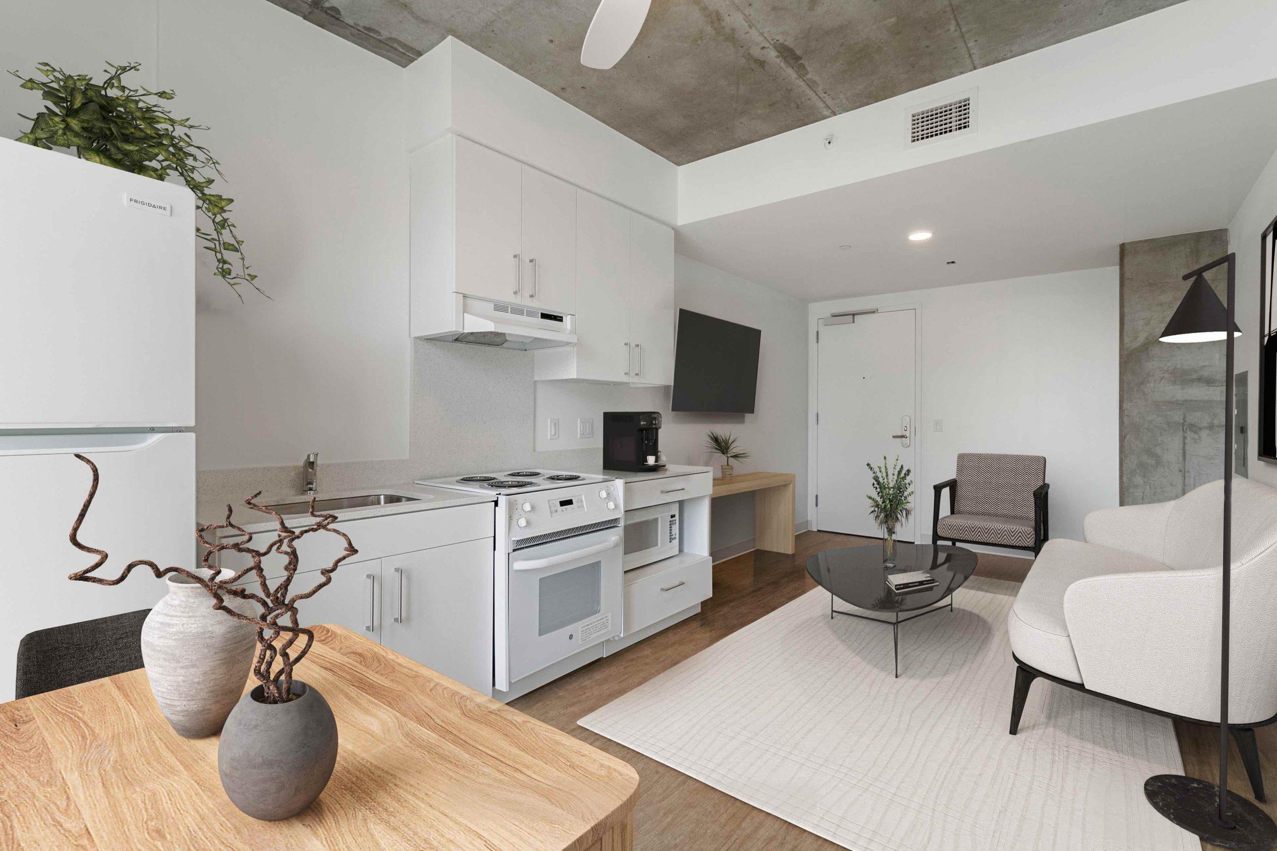 Academe 198 luxury apartments in San Francisco interior view of a 1-bedroom apartment
